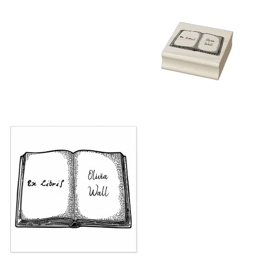  boeklezer Boekplaat Ex Libris Rubberstempel (Gestempeld)