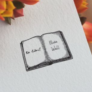  boeklezer Boekplaat Ex Libris Rubberstempel