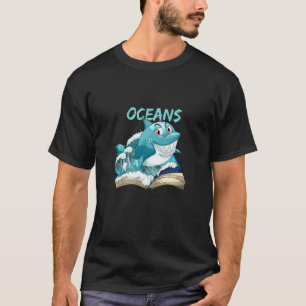Boeklezer en oceanen met haaienbestanden SH T-shirt
