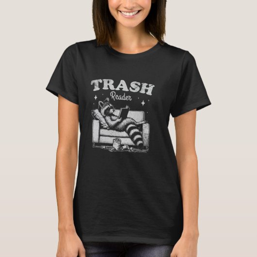 Boeklezer grappige wasbeer afvallezer Pun vrouwen T-shirt (Voorkant)
