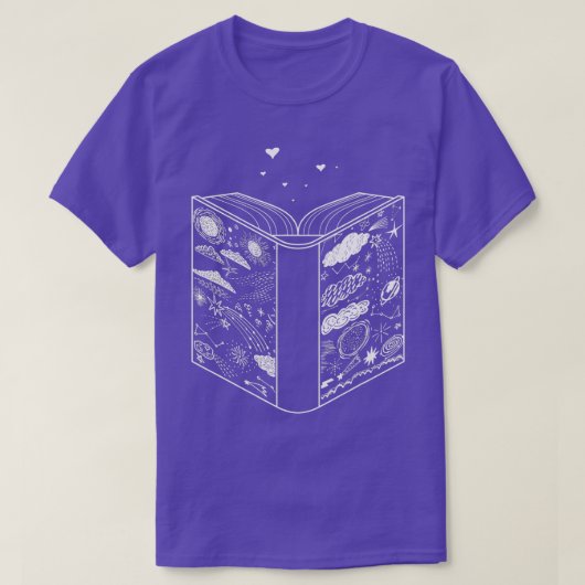 Boeklezer Lavontuurworm lezen T-shirt (Design voorkant)