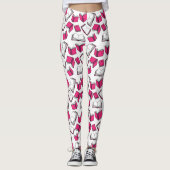 Boeklezer Librarian Auteur Roze Wit Patroon Leggings (Voorkant)