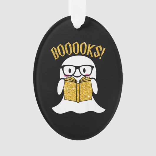 boeklezer nerd halloween spookboek cadeau ornament (voorkant)