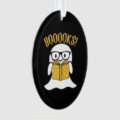 boeklezer nerd halloween spookboek cadeau ornament (voorkant)