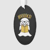 boeklezer nerd halloween spookboek cadeau ornament (voorkant)