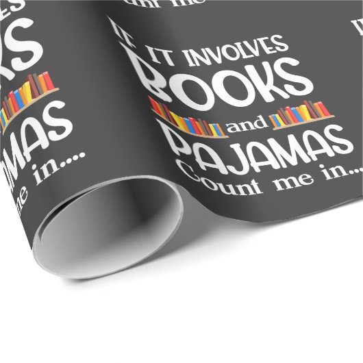 Boeklezer Pajamas Bookworm Funny Reading Cadeaupapier (Rol Hoek)