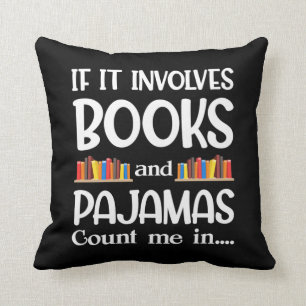Boeklezer Pajamas Bookworm Funny Reading Kussen