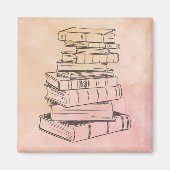 Boeklezer  Waterverf Bibliotheekdocent Magneet (Voorkant)