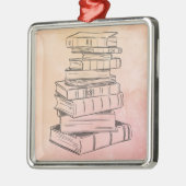 Boeklezer Waterverf Bibliotheekdocent Metalen Ornament (Links)