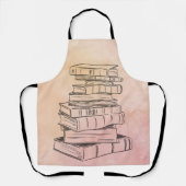 Boeklezer  Waterverf Bibliotheekdocent Schort (Voorkant)