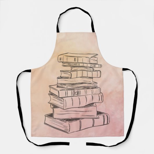 Boeklezer  Waterverf Bibliotheekdocent Schort (Voorkant)