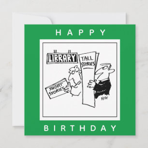 Boeklezers in een Cartoon Bibliotheek Kaart