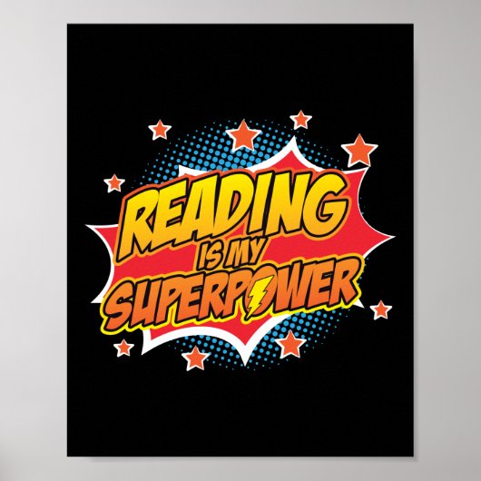 Boeklezers lezen is Mijn Superpower Poster (Voorkant)