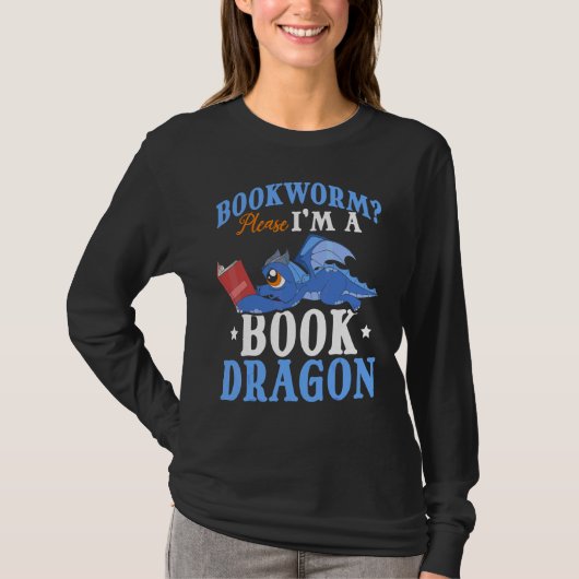 Boeklezing Fantasy Creature Leuk Boek Dragon T-shirt (Voorkant)