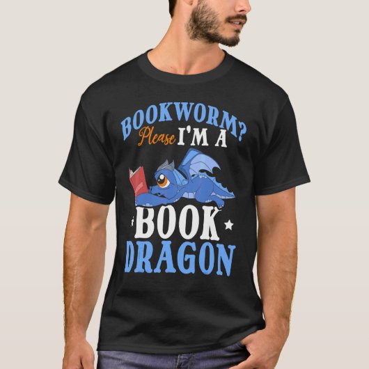Boeklezing Fantasy Creature Leuk Boek Dragon T-shirt (Voorkant)