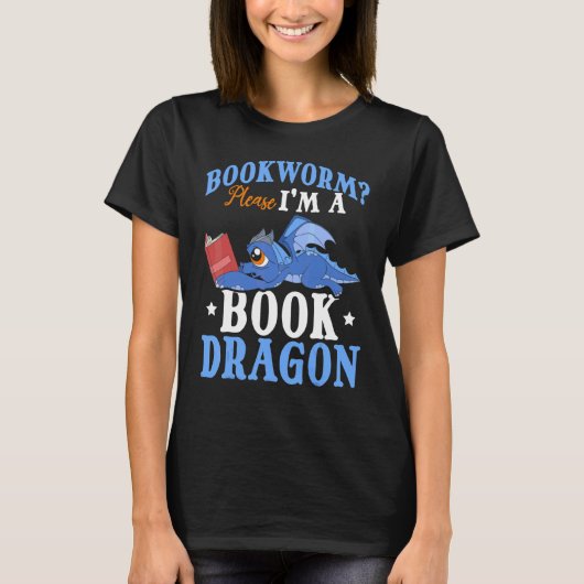 Boeklezing Fantasy Creature Leuk Boek Dragon T-shirt (Voorkant)
