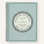 Boekliefhebber Blauw gepersonaliseerd leesjournaal Notitieboek (Voorkant)