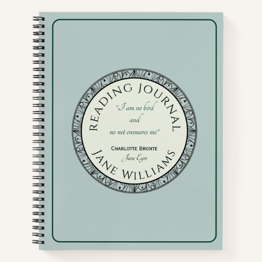 Boekliefhebber Blauw gepersonaliseerd leesjournaal Notitieboek (Voorkant)