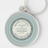 Boekliefhebber Blauw Gepersonaliseerde Sleutelhang Sleutelhanger (Voorkant)