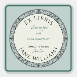 Boekliefhebber Blauwe gepersonaliseerde boekenplaa Vierkante Sticker