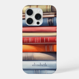 Boekliefhebber Boekenstapel Gepersonaliseerd iPhone 15 Pro Case