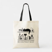 Boekliefhebber Booktrovert Zwarte Kat Tote Bag (Achterkant)