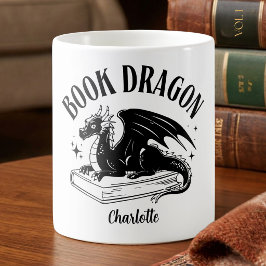 Boekliefhebber Draak Fantasy Lezer Naam Cadeau Koffiemok