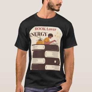 Boekliefhebber Energie Minimaal Typografie Ontwerp T-shirt
