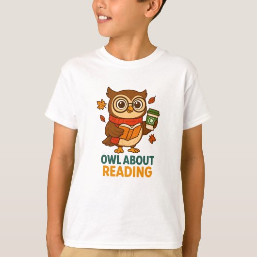 Boekliefhebber Funny Pun T-shirt Uil over het leze (Voorkant)