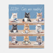 Boekliefhebber Gezellig Leesdeken Cat Library Fleece Deken (Voorkant)