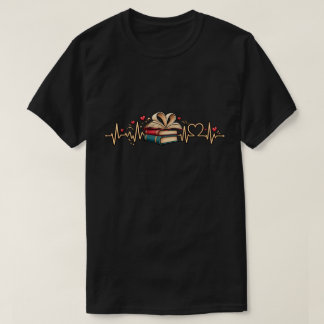 Boekliefhebber Hartslag Open Boeken T-shirt