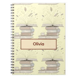 Boekliefhebber Illustratie met Open Boek Notitieboek
