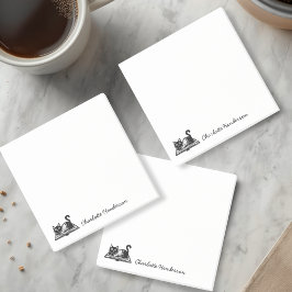 Boekliefhebber Kat Zwart en Wit Aangepast Letterty Post-it® Notes