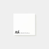 Boekliefhebber Kat Zwart en Wit Aangepast Letterty Post-it® Notes (Voorkant)