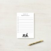 Boekliefhebber Kat Zwart en Wit Aangepast Schrift Post-it® Notes (Op bureau)