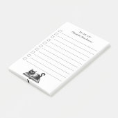 Boekliefhebber Kat Zwart en Wit Aangepast Schrift Post-it® Notes (Schuin)