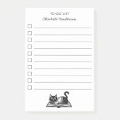 Boekliefhebber Kat Zwart en Wit Aangepast Schrift Post-it® Notes (Voorkant)