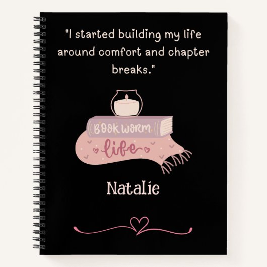 Boekliefhebber Leest Spiraal Notebook Notitieboek (Voorkant)