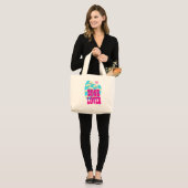Boekliefhebber Leuk lezen Bold Art Logo Grote Tote Bag (Voorkant (model))