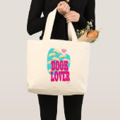 Boekliefhebber Leuk lezen Bold Art Logo Grote Tote Bag (Voorkant (product))