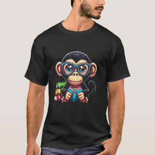 Boekliefhebber lezend chimpansee t-shirt