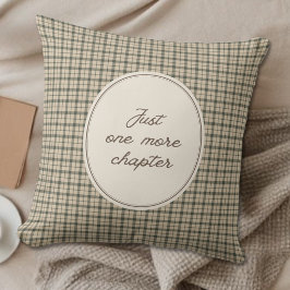 Boekliefhebber Nog één hoofdstuk Script Gingham Kussen
