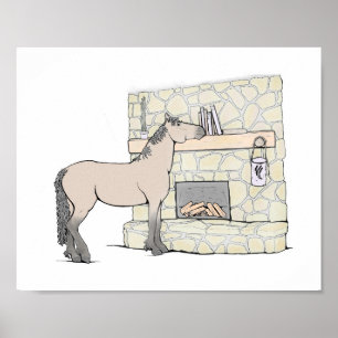 Boekliefhebber Paard Kunstprint   Leeskamer Decora Poster