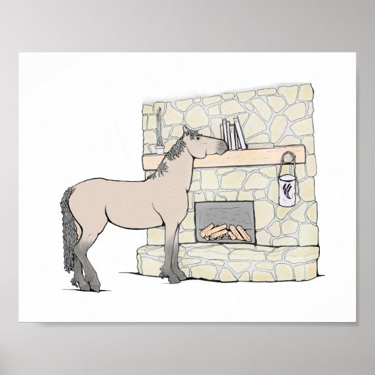 Boekliefhebber Paard Kunstprint | Leeskamer Decora Poster (Voorkant)