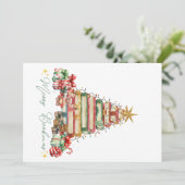 Boekliefhebber Prettig BoekKerstmis Kerstmis Feestdagenkaart (Staand voorkant)