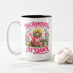 Boekliefhebber Quote "We Annotate At Dawn" Lezers Tweekleurige Koffiemok