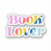 Boekliefhebber schattig regenboog retro typografie sticker (Voorkant)