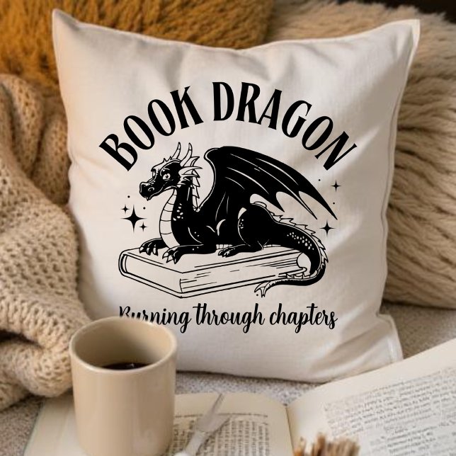 Boekliefhebber Schattige Fantasy Draak  Kussen (Creator heeft geüpload)