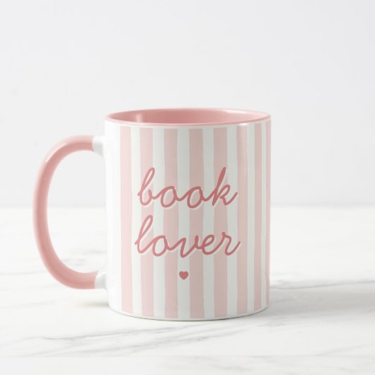 Boekliefhebber Script Quote Roze Gestreepte Hart K Mok (Links)
