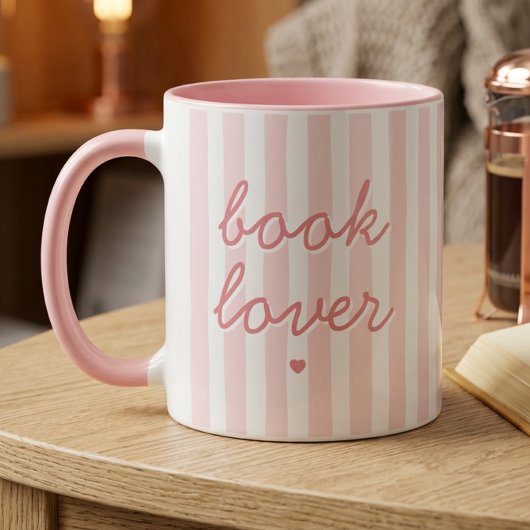 Boekliefhebber Script Quote Roze Gestreepte Hart K Mok
